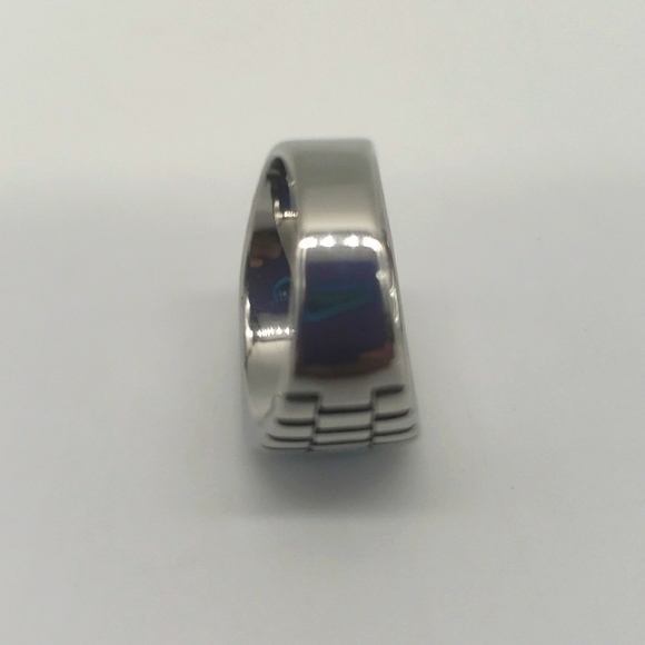 2016- Aqua Cubic Zirconia Handmade Men's Ring Size 13 1/2 NWT - Picture 7 of 8